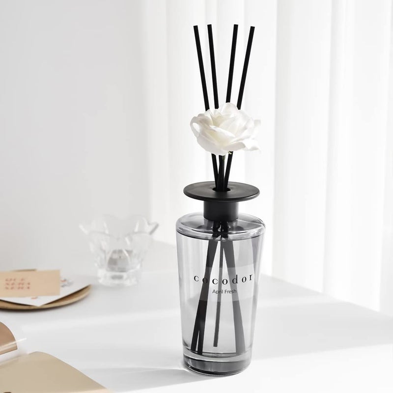 cocodor معطر هواء قصب زهرة بيضاء من كوكودور / كرز أسود / عبوة واحدة / مجموعة هدايا معطرات الهواء للمنزل والمكتب / حجم كبير، سعة كبيرة، معطر بحجم كبير، إصدار أسود / 16.9 أونصة (500 مل) - Image 5